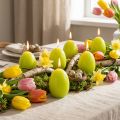 Velas de Páscoa em formato de ovo, verde limão, 9 cm, 20 h, 6 unidades | Floristik24.pt
