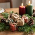 Mini conjunto de caixas de presente de papel, vermelho-verde-natural, 2,5x3 cm 18 peças - decoração de Natal | Floristik24.pt