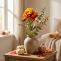Flores artificiais decoração dálias flores artificiais laranja 62cm | Floristik24.pt