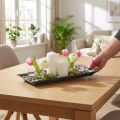 Bandeja decorativa marmorizada antracite 36x17cm 6 unidades | Floristik24.pt