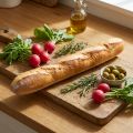 Réplica decorativa de baguete de 38 cm - Alimento artificial, imitação de pão para vitrines e decoração de cozinha. | Floristik24.pt
