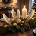Penas decorativas penas douradas para decoração de Natal 15-20cm 12 unidades | Floristik24.pt
