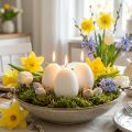 Velas de Páscoa em formato de ovo, velas especiais para a Páscoa, brancas, 9 cm, 6 unidades | Floristik24.pt