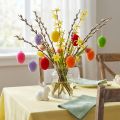 Ovos decorativos flocados coloridos 4 cm 18 unidades | Floristik24.pt