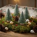 Mini pinheiros floresta de inverno coberta de neve Ø5cm H8cm 12 peças | Floristik24.pt
