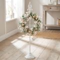 Suporte para guirlanda Shabby Chic Branco Suporte para guirlanda Metal 4 ganchos H76cm | Floristik24.pt