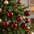 Bola de Natal em vidro Ø4cm Bordeaux mix 24 un | Floristik24.pt