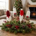 Gnomo para colar com chapéu de malha vermelho, branco, cinza 11–13cm C34–35,5cm 12 unid. | Floristik24.pt