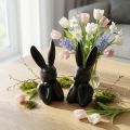 Busto de coelho pensante preto 7×6×15cm 2 peças | Floristik24.pt