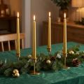Velas cônicas 300/23 velas de mesa douradas 12 peças | Floristik24.pt