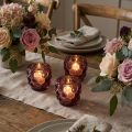 Castiçal porta-velas de vidro em baga Ø7cm Alt.7cm 6 un | Floristik24.pt