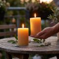 Velas de pilar cor mel, 85x120mm, conjunto de 2, decoração para casa e jardim. | Floristik24.pt
