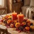 Velas de cor sólida laranja 85x150mm 2pcs | Floristik24.pt