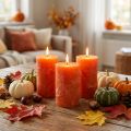 Velas lisas laranja 60x100mm 4 un | Floristik24.pt