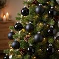 Mini bola de árvore de Natal, mix de decoração de árvore, bolas de Natal pretas Alt.4,5cm Ø4cm vidro real 24 unid. | Floristik24.pt