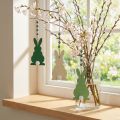Coelhinhos da Páscoa para pendurar, decoração de primavera, pingente, coelhinhos decorativos verde, branco 3 unid. | Floristik24.pt