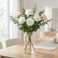 Rosa Branca Falsa Rosa em Caule Flor de Seda Falsa Rosa L72cm Ø13cm | Floristik24.pt