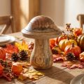 Cogumelo de madeira com ranhuras Cogumelo deco de outono madeira de mangueira natural 10×Ø8cm | Floristik24.pt