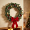 Guirlanda de pinheiro artificial com cobertura de gelo, decoração de parede, Natal, pinheiro verde, glitter, Ø45cm | Floristik24.pt