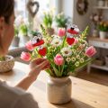 Corações decorativos com ratos em um palito vermelho 12 unidades | Floristik24.pt