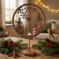 Anel decorativo base de natal inverno suporte de vela floresta Ø37,5cm | Floristik24.pt