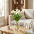 Tulipas Artificiais Branco Creme Real Touch 38cm 7 pcs | Floristik24.pt