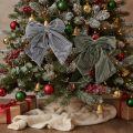 Laço decorativo para pendurar, laço de Natal, veludo canelado, 24 cm, 2 peças | Floristik24.pt