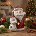 Papai Noel porta-velas decoração Natal H15cm | Floristik24.pt
