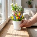 Pote de vidro Ø7,8cm Alt.8cm branco | Floristik24.pt