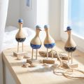 Gaivotas decorativas marítimas em madeira azul azul escuro Alt.14cm 6 unidades | Floristik24.pt