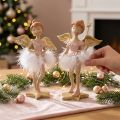 Anjo bailarina decorativo rosa e dourado, Ø11,5 A15cm, 2 peças | Floristik24.pt