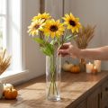 Girassóis Artificiais Flores Decorativas Amarelo 79cm 3 unidades | Floristik24.pt