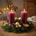 Conjunto de 2 velas cilíndricas em formato de bagas, 85 x 200 mm, cor sólida, para decoração e criação de ambiente. | Floristik24.pt
