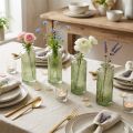 Mini vasos de vidro com ranhuras, vaso de flores retrô, verde, Ø5cm, 4 peças | Floristik24.pt