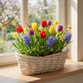 Cesto de vime, branco lavado, para plantas, 38×18×12cm | Floristik24.pt