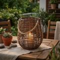 Lanterna decorativa, decoração de velas com pega, lanterna em cesto Ø23cm A27cm | Floristik24.pt