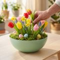 Tigela decorativa verde pastel decoração de mesa de plástico primavera Ø20cm | Floristik24.pt