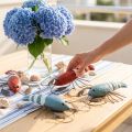 Lagosta madeira e metal decoração marítima vermelho/azul L16cm 4uds | Floristik24.pt