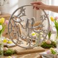 Mola para decoração de mesa, anel decorativo pássaro deco prata Alt.37,5cm | Floristik24.pt