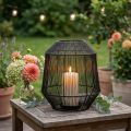 Castiçal preto, lanterna decorativa, cesto de arame, Ø24cm, A28cm | Floristik24.pt