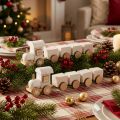 Trem de madeira deco trem de natal branco L20cm H6cm 2pcs | Floristik24.pt