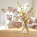 Pingente de primavera, flor coração borboleta, decoração em madeira com padrão floral Alt.8,5/9/7,5 cm 6 un. | Floristik24.pt