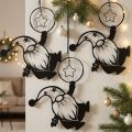 Decoração de parede metal estrela gnomo preta 15×17cm 3 un | Floristik24.pt