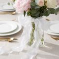 Fita de chiffon fita de organza fita decorativa organza branca 40mm 20m | Floristik24.pt
