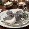 Fita de veludo com fita decorativa glitter veludo cinza prata 20mm 10m | Floristik24.pt