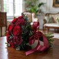 Fita de presente fita de tafetá fita decorativa Bordeaux 25mm 50m | Floristik24.pt