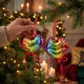 Decoração festiva de vidro em formato de coração e beijo para o Natal. | Floristik24.pt