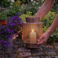 Lanterna decorativa de metal com alça rosa Ø18cm Alt.29cm | Floristik24.pt