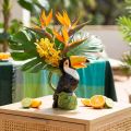 Vaso decorativo exótico figura de cerâmica tucano colorido 20×10×24cm | Floristik24.pt