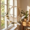 Conjunto de 4 anéis decorativos para pendurar, estilo boho, com anel duplo natural, Ø20/15cm. | Floristik24.pt